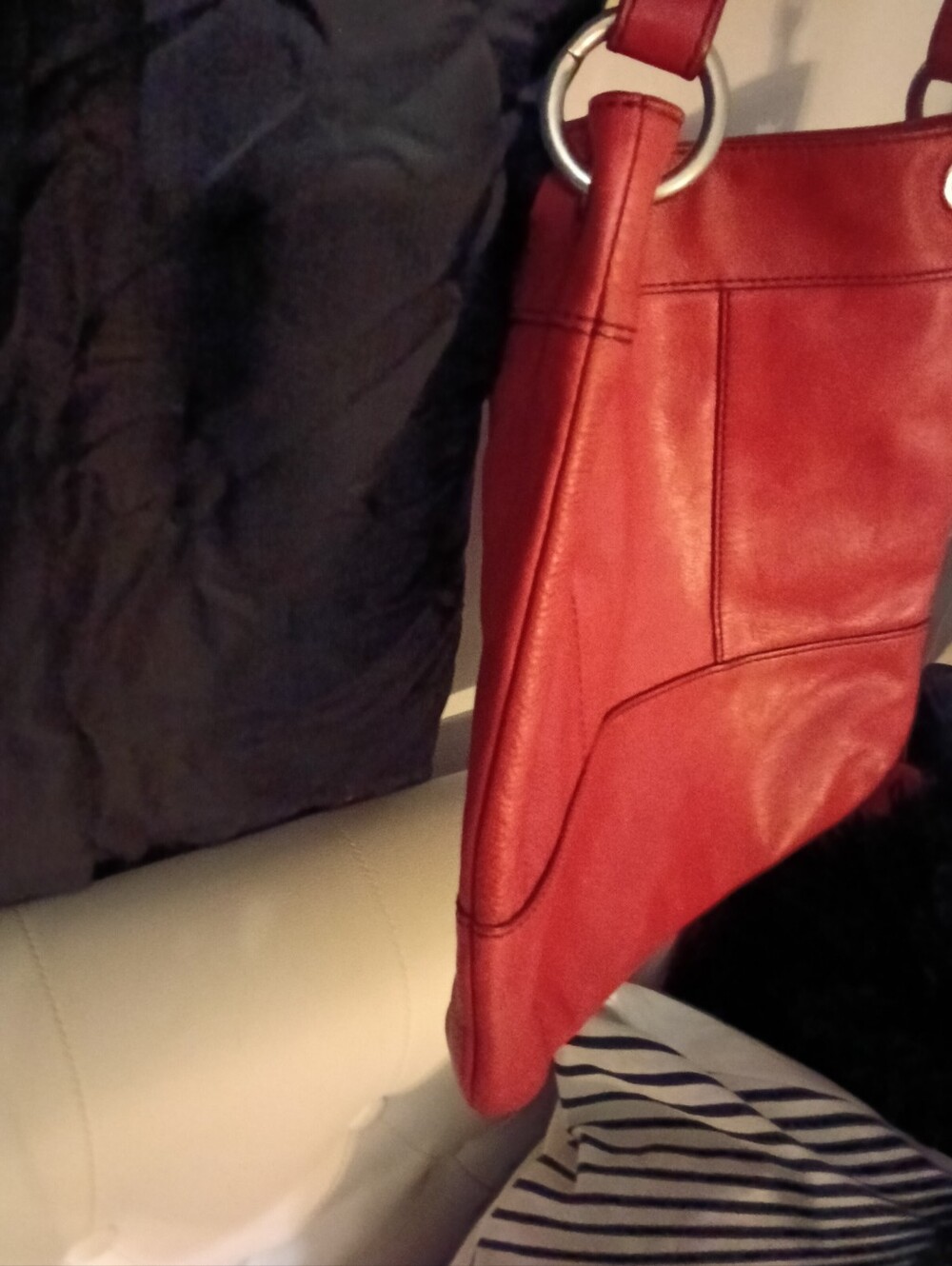 #F2 Fossil Long Live VTG Red Women's Shoulder Bag - Classic Hunter Hobo Style - Picture 3 of 15